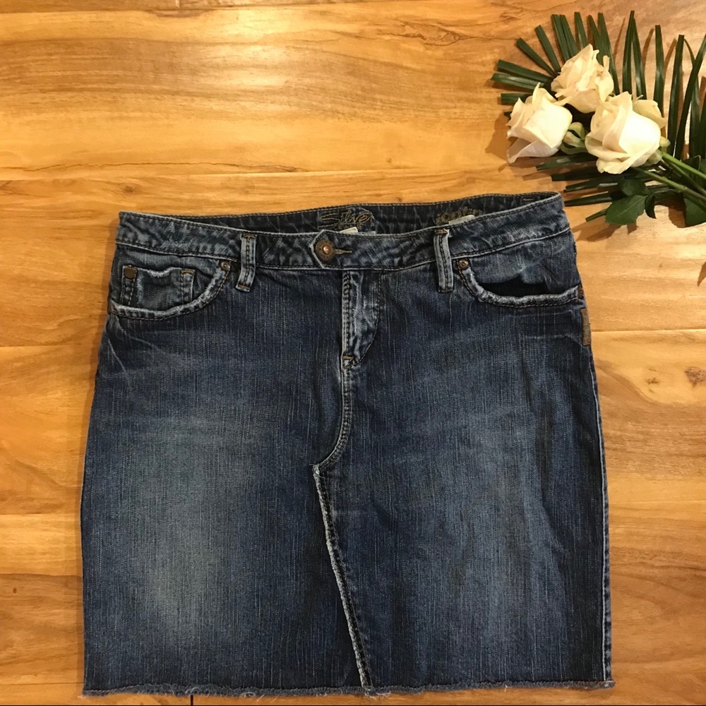 Denim Mini Skirt Silver Jeans